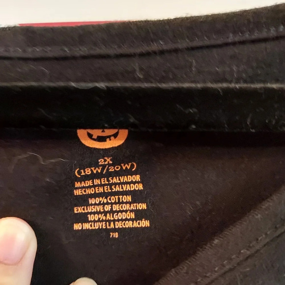 Halloween Happy Halloween Black Long Sleeve T-Shirt in Size 2X - Picture 5 of 6